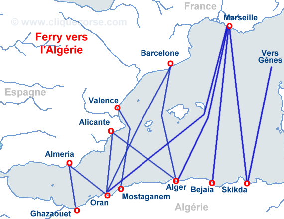 carte bateau Algérie