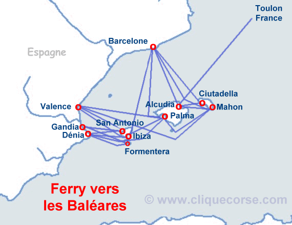 carte bateau Baléares