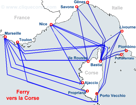 carte bateau Corse