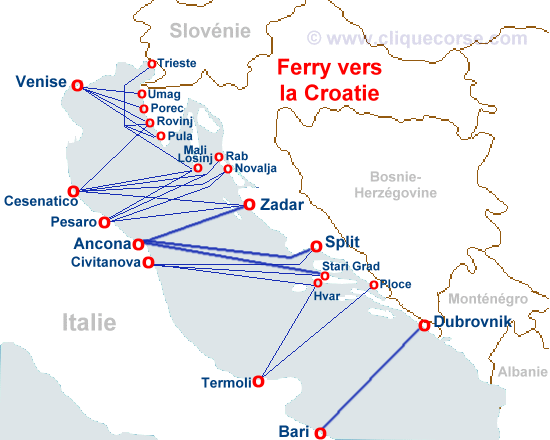 carte bateau Croatie