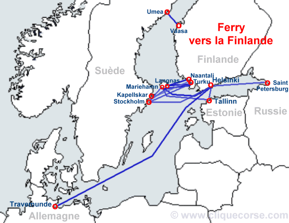 carte bateau Finlande