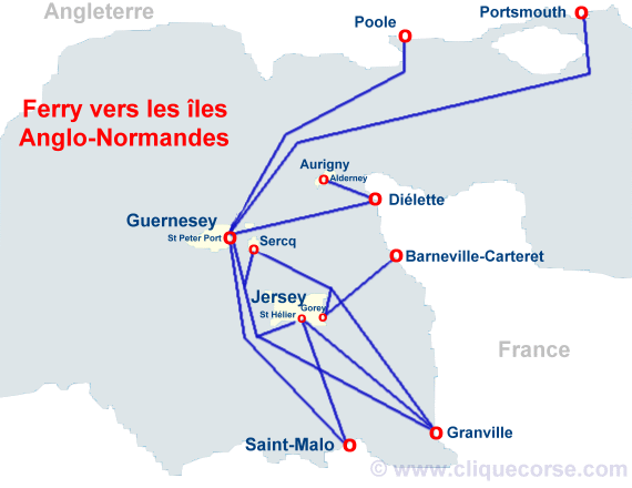 carte bateau îles Anglo-Normandes