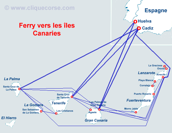 carte bateau îles Canaries