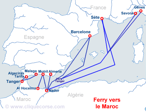 carte bateau Maroc