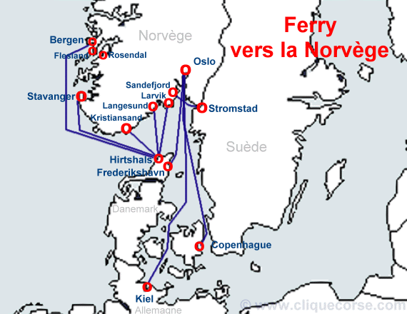 carte bateau Norvège