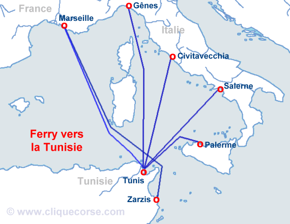 carte bateau Tunisie