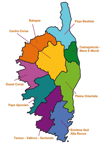 carte region du sud corse